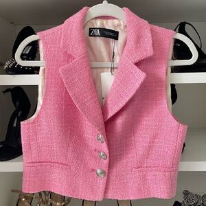 MWT zara pink croped textured  Size XS